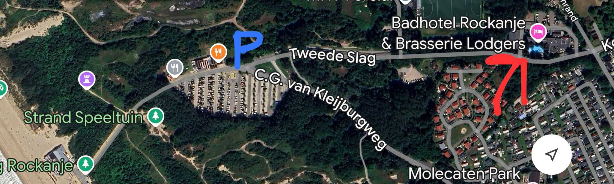 EVN wandeling Rockanje strand plattegrond
