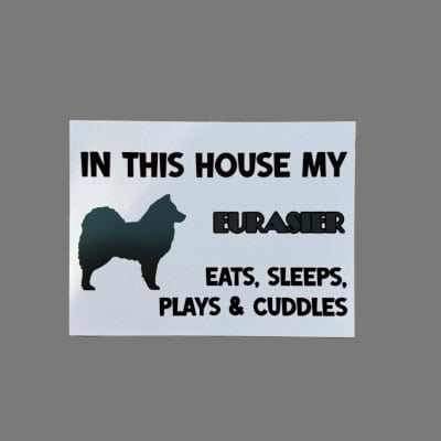 EVN-winkeltje: Aluminium plaatje 15 cm x 20 cm met tekst "In this house..."