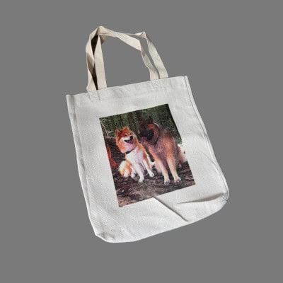 EVN-winkeltje: canvas/polyester tas, aan beide kanten naar wens te bedrukken.