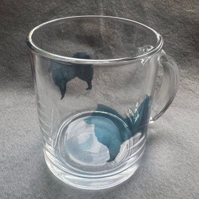 Theeglas (150 ml) met 2 transparant Eurasier logo's