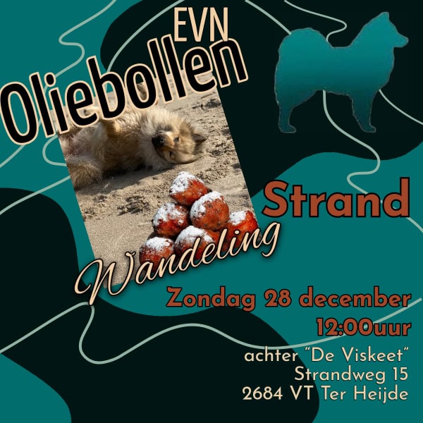 EVN strandwandeling Ter Heijde met na afloop een oliebol als toetje.